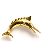 Marlin Swordfish Nautical Tie Tack Gold Tone Fishing Fisherman Marine An... - $20.36 CAD