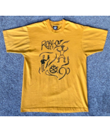 Vtg REACH OUT 90-Shirt-L-Screen Stars Best-Single Stitch-USA-Yellow - $351.76 MXN