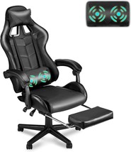 Soontrans Black Gaming Chairs With Footrest, Ergonomic Gamer Chair, Home Office - $155.97