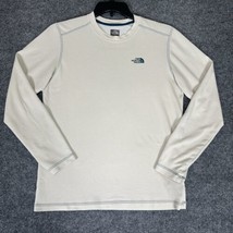 The North Face Shirt Mens Medium Cream Pullover Long Sleeve Crew Neck Adult - $17.70