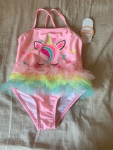 Size 6-9 Months Wonder Nation Gumball Pink Unicorn Tutu Swimsuit Swim Su... - $15.00