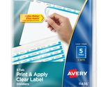 Avery 5 Tab Dividers for 3 Ring Binder, Easy Print &amp; Apply Clear Label S... - £11.95 GBP