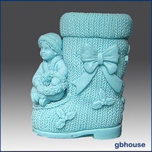 3D Silicone Soap &amp; Candle Mold - Boy on Christmas Boot - £35.19 GBP