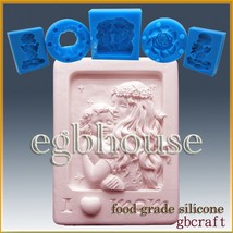 2D Silicone sugar/fondant/chocolate Mold - Mother holding her child in moonlight - £24.92 GBP