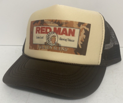 Red Man Hat Trucker Hat Vintage snapback Brown Tan Golden Chewing Tobacc... - $348.04 MXN