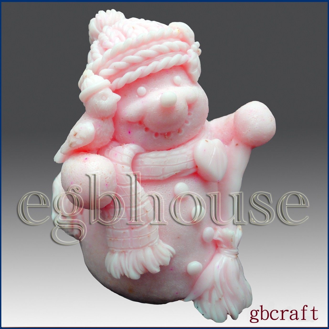3D Silicone Soap Mold-Snowman holding Broom - buy from original designer n maker
