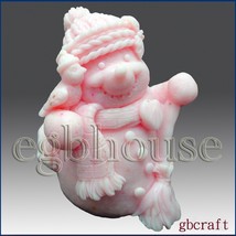 3D Silicone Soap Mold-Snowman holding Broom - buy from original designer... - £39.08 GBP
