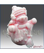 3D Silicone Soap Mold-Snowman holding Broom - buy from original designer... - $67.03 CAD