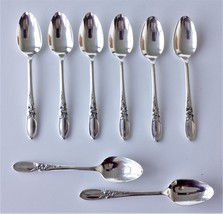 Vintage Community White Orchid Flatware Silverplate 8pc Tea Spoons Dessert - £27.05 GBP