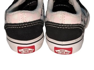 Toddler Girl Sz 4 Vans Athletic Shoes Pink Checkered/ Butterflies  EUC Item image 13