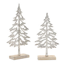 Metal Tree with Wood Base (Set of 2) - 339177 - €51,38 EUR