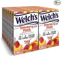 Welch&#39;s Singles Water Drink Mix Powder Sticks, Strawberry Peach, 0.48oz 12pk - £38.71 GBP