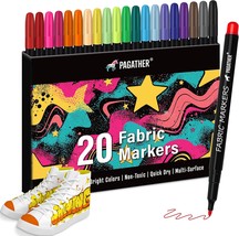 Fabric Markers Permanent for Clothes, 20 Colors Fine Tips Paint Pens for  - $376.35 MXN