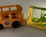 Fisher Price Little People Yellow School Bus + Playground Swingset Swing... - $24.74