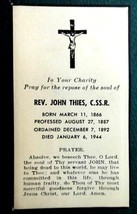 1944 antique DEATH CARD for REV. JOHN THIES priest catholic - $18.76
