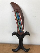 Antique African Sudanese Tribal Hadenoa Dagger Knife Tribal Leather Shea... - £157.11 GBP