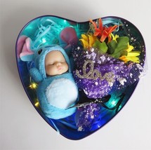 Inspired by disney Handmade lovely stitch baby toys with flowers heart s... - £31.97 GBP