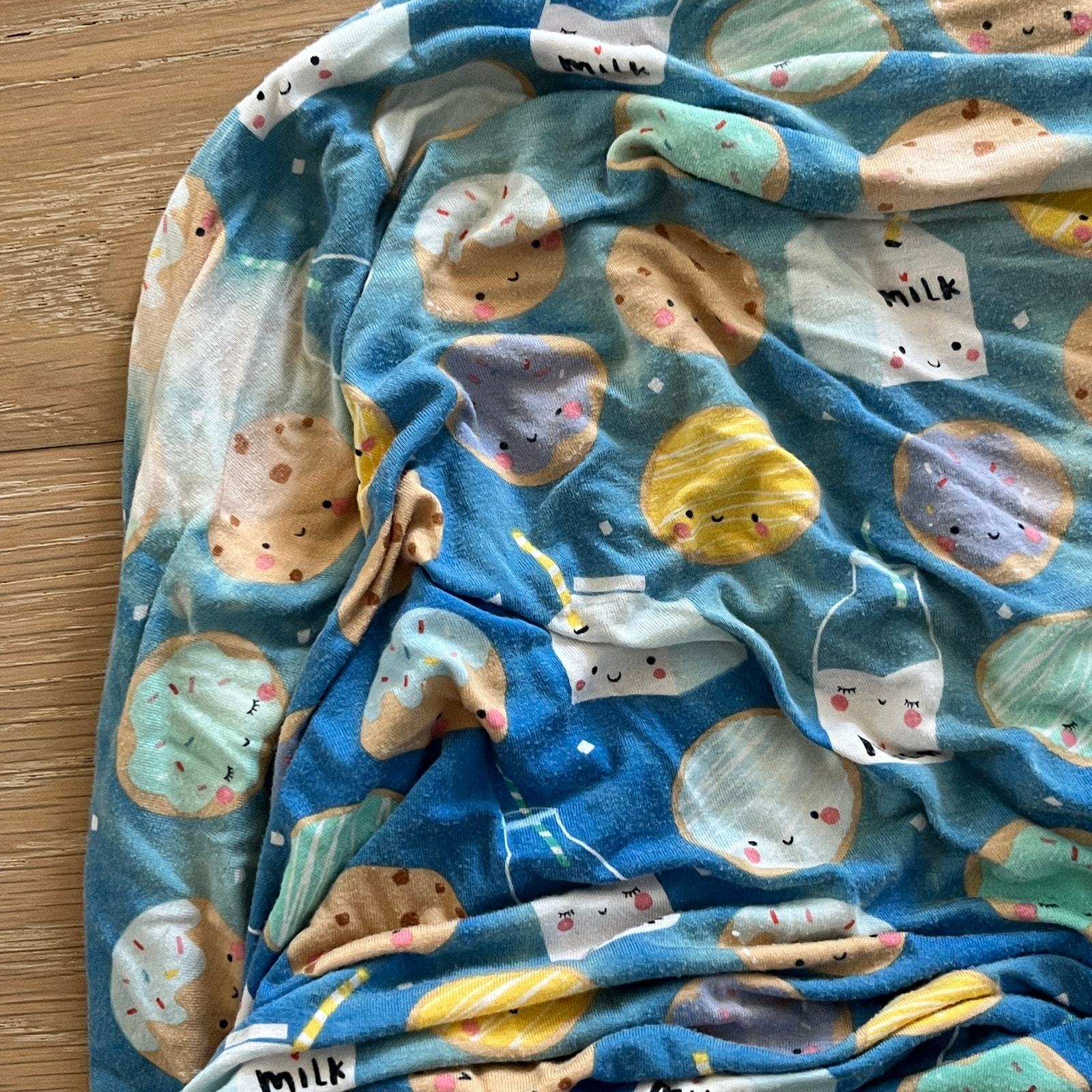 Little Sleepies Bamboo Milk and Cookies Crib Sheet Blue Item image 3
