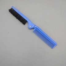 Vintage Goody Folding Blue Brush / Comb Nylon Bristles Made USA - $10.88
