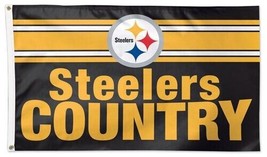 Vintage Sports 5' x 8' Flag NFL Pittsburgh Steelers Country Wincraft Made in USA - $29.69