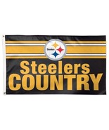 Vintage Sports 5&#39; x 8&#39; Flag NFL Pittsburgh Steelers Country Wincraft Mad... - £23.34 GBP