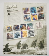 1999 USPS 1940s Celebrate the Century Stamp Sheet 15ct 33c B9 - $11.99