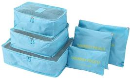 6 Pack Travel Storage Bags Waterproof Clothes Packing Luggage Organizer Pouch - £20.52 GBP