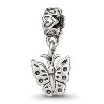 Kids Collection Silver Butterfly Dangle Reflections Bead QRS1239 - £22.00 GBP