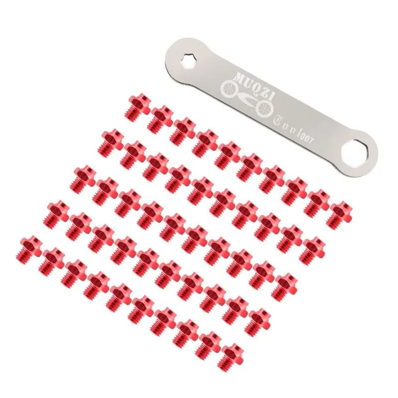 MUQZI 50pcs Aluminum Alloy Bike M4 Pedal Bolt Stainless Steel MTB Road Bicycle P - $132.52