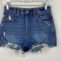 Abercrombie &amp; Fitch Curve Love Ultra HR Mom Short Jean Shorts Women&#39;s 6 ... - $30.59