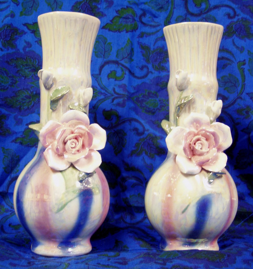 Pair of Irridescent Glass Vases - $8.00