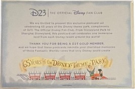 D23 6 pc. Postcard Set (65 years of the Disney Theme Park), still sealed - $11.99