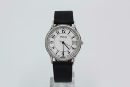 Vintage Tiffany &amp; Co. Portfolio Stainless Steel Date Watch Black Lizard Strap - £404.26 GBP