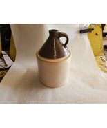  Vintage Unmarked Brown & Cream Colored Stoneware Jug    Has Some Chips  - $49.99