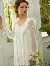 Vintage Victorian nightgown| White French nightgown |Victorian Vintage Cotton Ni - £117.69 GBP