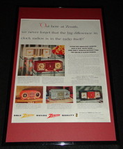 1955 Zenith Clock Radio Framed 11x17 ORIGINAL Advertising Display - $59.39