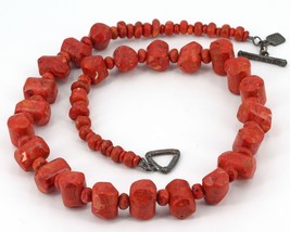 Retired Silpada Sponge Coral Beaded Necklace Sterling Silver Toggle Clasp N1351 - $59.99