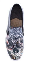 Robert Graham NIB turney women’s black size 10.5 slip on skull sneakers sf - £47.55 GBP