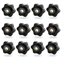 12PCS M8 Star Knurled Clamping Nuts, Black Plastic Threaded Knobs for Ma... - $17.64