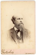 Circa 1880&#39;S Cabinet Card Handsome Older Man Goatee Beard Grotecloss New York Ny - £9.66 GBP
