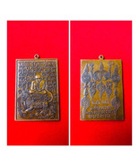 Buddhist Monk Inspired Thai Amulet Coin Sitting On Lion Base Sacred Temple - $39.00