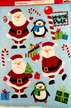 Vinyl Static Window Clings Christmas Santa Claus Penguin North Pole Candy Canes - £6.76 GBP