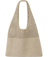 Crochet Mesh Beach Tote Bag, Knit Summer Vacation Aesthetic Boho - £16.00 GBP