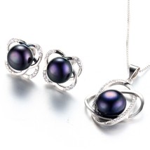 Natural Freshwater Pearl 925 Sterling Silver High Jewelry Set Twisted Geometric  - £17.79 GBP