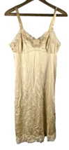 Vanity Fair Nightgown Slip 34 L Champagne Nude Gold Lace Lingerie Bridal VTG - £17.91 GBP