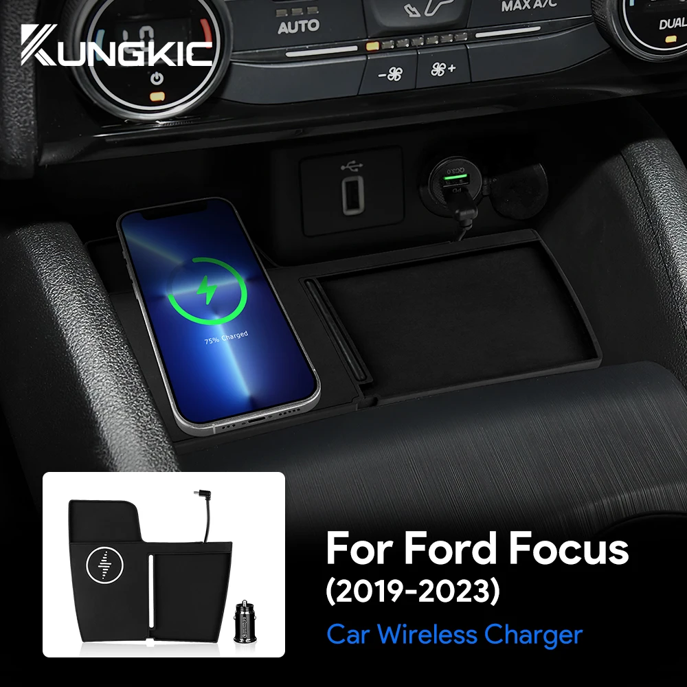 Car Wireless Fast Charging Holder For Ford Focus 2019 2020 2021 2022 2023 15W - £31.82 GBP
