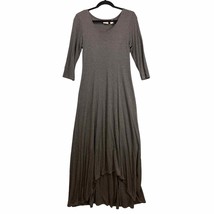 Chicos Dress Size 0 US Small Gray Jersey Knit Maxi Dress HiLo Hem READ - £10.80 GBP