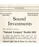 Bickmore Bankers National Light Heat Power 1908 Advertisement Money DWNN25 - $19.99