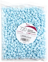 Pony Beads 6mmx9mm 720/Pkg-Opaque Ligth Blue - £15.11 GBP