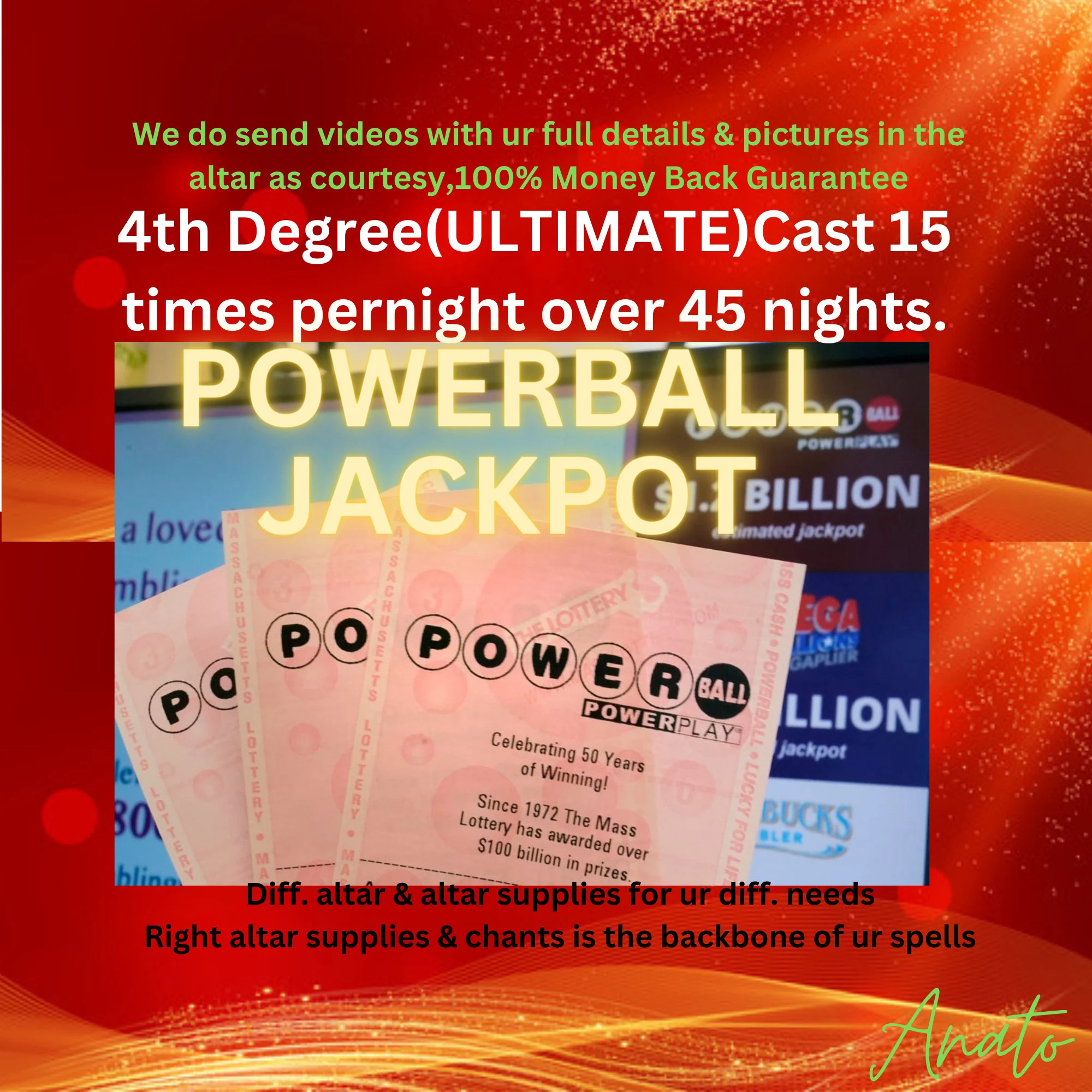 Lottery Spell, Win The Jackpot, Powerball, Win Lotto, Win Megalotto, - £495.97 GBP